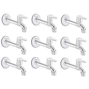alturas stainless steel flora long body tap for bathroom and kitchen -set of 9