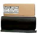 Aluf Plastics Black Plastic Sheeting - 20' x 100', 6 MIL Heavy Duty Gauge - Vapor and Moisture Barrier Sheet Tarp/Drop Cloth for Greenhouses, Painting, Furniture Covers, Carpet Cover, Floor, Paint