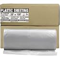 Aluf Plastics Clear All Purpose Poly Sheeting, Extra Strong, 4 mil, 20' x 100' for Painting &amp; Furniture (1 Pallet of 25 Rolls)