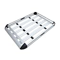 Aluminum Alloy 127 * 90cm, 140 * 100cm, Double-Layer car roof Luggage Rack, SUV roof, Aluminum Alloy Cargo Truck Hanging Basket(127x90 Silver)