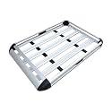 Aluminum Alloy 127 * 90cm, 140 * 100cm, Double-Layer car roof Luggage Rack, SUV roof, Aluminum Alloy Cargo Truck Hanging Basket(140x100 Silver)