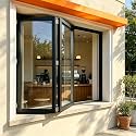 Aluminum Alloy Folding Sliding Window, 2 Panel Horizontal Bifold for Restaurant (48 * 36in)
