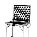 Aluminum Alloy Jewelry Display Storage Box with Foldable Stand, Waterproof Suitcase for Necklaces, Rings &amp; Accessories - Perfect for Night Market Stalls (60x40)