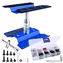 Aluminum Alloy RC Car Repair Work Stand Hobby Tool Set 360 Degree Rotation Lift/Lower and RC Screws Kit Repair Tool Box for 1/8 1/10 1/12 1/16 1/18 RC Car Truck Buggy Models (Navy Blue)