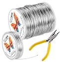 Aluminum Craft Wire 18 Gauge(1.0mm)–328 Feet(100M)+18 Gauge (1.0mm) 32.8Ft (10M) + Pliers – Bendable Metal Wire for Sculpting, Armature, Jewelry Making, DIY Crafts (Silver)