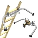 Aluminum Ladder Stabilizer, Heavy Duty Extended Ladder Accessories for Roof Gutter Guard Cleaning with Tool Tray, Ladder Stand-Off Wing Span with Non-Slip Rubber Bottom Pad