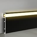 Aluminum Led Skirting Baseboard, 2in High Light Strip Diffuser Channel w/Lampahade for Home Living Room Bedroom Kitchen, Wall Base Molding Trim(Black,L 5M/16.4fT)