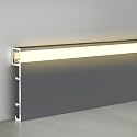 Aluminum Led Skirting Baseboard, 2in High Light Strip Diffuser Channel w/Lampahade for Home Living Room Bedroom Kitchen, Wall Base Molding Trim(Gray,L 1M/3.3FT)