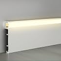 Aluminum Led Skirting Baseboard, 2in High Light Strip Diffuser Channel w/Lampahade for Home Living Room Bedroom Kitchen, Wall Base Molding Trim(White,L 8M/26.2fT)