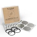Aluminum Lids for Reusable Nespresso OriginalLines Capsules 200pcs with 4pcs Silicone Seals to Reusable Nespresso Original Line Stainless Steel Coffee Pods.