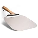 Aluminum Metal Pizza Peel with Foldable Wood Handle for Easy Storage 12-Inch x 14-Inch, Gourmet Luxury Pizza Paddle for Baking Homemade Pizza and Bread - Oven or Grill Use - POMODORO