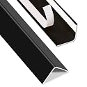 QDYMXUN Aluminum Self Adhesive Wall Corner Guards, Peel and Stick L-Shaped Metal Protector Strips for Door Frame, Furniture Edge and Home Protection (Matte Black, 4pcs x 51.2''L x 0.8''W)