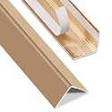 QDYMXUN Aluminum Self Adhesive Wall Corner Guards, Peel and Stick L-Shaped Metal Protector Strips for Door Frame, Furniture Edge and Home Protection (Matte Gold, 4pcs x 35''L x 0.8''W)