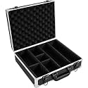 Aluminum Storage Case with Adjustable Dividers, Multi-Function Lockable Storage Carrying Case for Graded Card, Barber Tools, Makeup Tools, etc (Large)