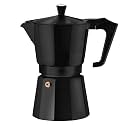 Aluminum Stovetop Espresso Maker 6-Cup Moka Pot Percolator Italian Coffee Maker Filter Kaapi Coffee Espresso Gas or Electric Stovetop (Black, 300 ml)