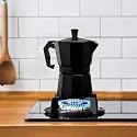 Aluminum Stovetop Espresso Maker 6 Cup Moka Pot Percolator Italian Coffee Maker Classic Cafe Maker South Indian Filter Kaapi Coffee Espresso for Gas Stovetop (Black, 300 ml)