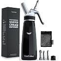 Aluminum Whipped Cream Dispenser, 500 mL / 1 Pint, Black