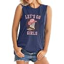 ALUS Womens Graphic Tank Tops Summer T Shirts Sleeveless Casual Loose Tunic Blouses