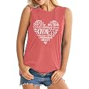 ALUS Womens Graphic Tank Tops Summer T Shirts Sleeveless Casual Loose Tunic Blouses