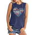 ALUS Womens Graphic Tank Tops Summer T Shirts Sleeveless Casual Loose Tunic Blouses