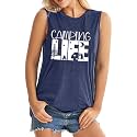 ALUS Womens Graphic Tank Tops Summer T Shirts Sleeveless Casual Loose Tunic Blouses