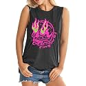 ALUS Womens Graphic Tank Tops Summer T Shirts Sleeveless Casual Loose Tunic Blouses