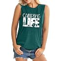ALUS Womens Graphic Tank Tops Summer T Shirts Sleeveless Casual Loose Tunic Blouses