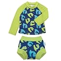 ALVA 2 Pcs Long Sleeve Rash Guard Swim Diaper Sets, Baby Toddler Swimsuit UPF 50+ Sun Protection for Boy and Girl