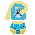 ALVA 2 Pcs Long Sleeve Rash Guard Swim Diaper Sets, Baby Toddler Swimsuit UPF 50+ Sun Protection for Boy and Girl