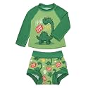 ALVA 2 Pcs Long Sleeve Rash Guard Swim Diaper Sets, Baby Toddler Swimsuit UPF 50+ Sun Protection for Boy and Girl