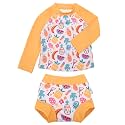 ALVA 2 Pcs Long Sleeve Rash Guard Swim Diaper Sets, Baby Toddler Swimsuit UPF 50+ Sun Protection for Boy and Girl