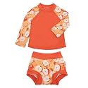 ALVA 2 Pcs Long Sleeve Rash Guard Swim Diaper Sets, Baby Toddler Swimsuit UPF 50+ Sun Protection for Boy and Girl