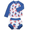 ALVA 2 Pcs Long Sleeve Rash Guard Swim Diaper Sets, Baby Toddler Swimsuit UPF 50+ Sun Protection for Boy and Girl