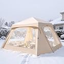 Alvantor® 12' x 12' Pop Up Gazebo with 4 Clear PVC Door Curtains, Instant Clear Bubble Tent Outdoor Canopy, UPF 50+ Waterproof Portable Pergola for Patio, Backyard, Camping, Beach Garden