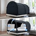 Alvantor® Bed Canopy Bed Tents Dream Tents Privacy Space Twin Size Sleeping Indoor Pop Up Portable Frame Curtains Breathable Grey Cottage(Mattress Not Included) Reducing Light,39"W x 75"L (Pack of 7)
