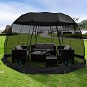 Alvantor Pop Up Screen House Tent, Instant Outdoor Gazebo with Mosquito Netting &amp; UPF 50+ Sun Protection, Portable Canopy Shelter for Patio, Backyard, Camping (2-10 Person)