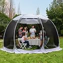 Alvantor Pop Up Screen House Tent, Instant Outdoor Gazebo with Mosquito Netting &amp; UPF 50+ Sun Protection, Portable Canopy Shelter for Patio, Backyard, Camping (2-10 Person)