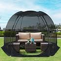 Alvantor Pop Up Screen House Tent, Instant Outdoor Gazebo with Mosquito Netting &amp; UPF 50+ Sun Protection, Portable Canopy Shelter for Patio, Backyard, Camping (2-10 Person)