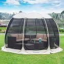 Alvantor Pop Up Screen House Tent, Instant Outdoor Gazebo with Mosquito Netting & UPF 50+ Sun Protection, Portable Canopy Shelter for Patio, Backyard, Camping (2-10 Person)