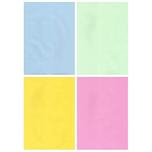 alvika - pack of - 100  4 colors - 25 sheets each  lemon yellow  mint green  sky blue  rose pink  75 gsm a4 size copier paper