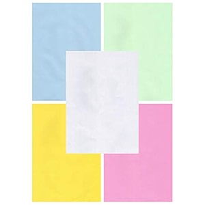 alvika - pack of - 100  5 colors - 20 sheets each  lemon yellow  mint green  sky blue  rose pink  white  75 gsm a4 size copier paper