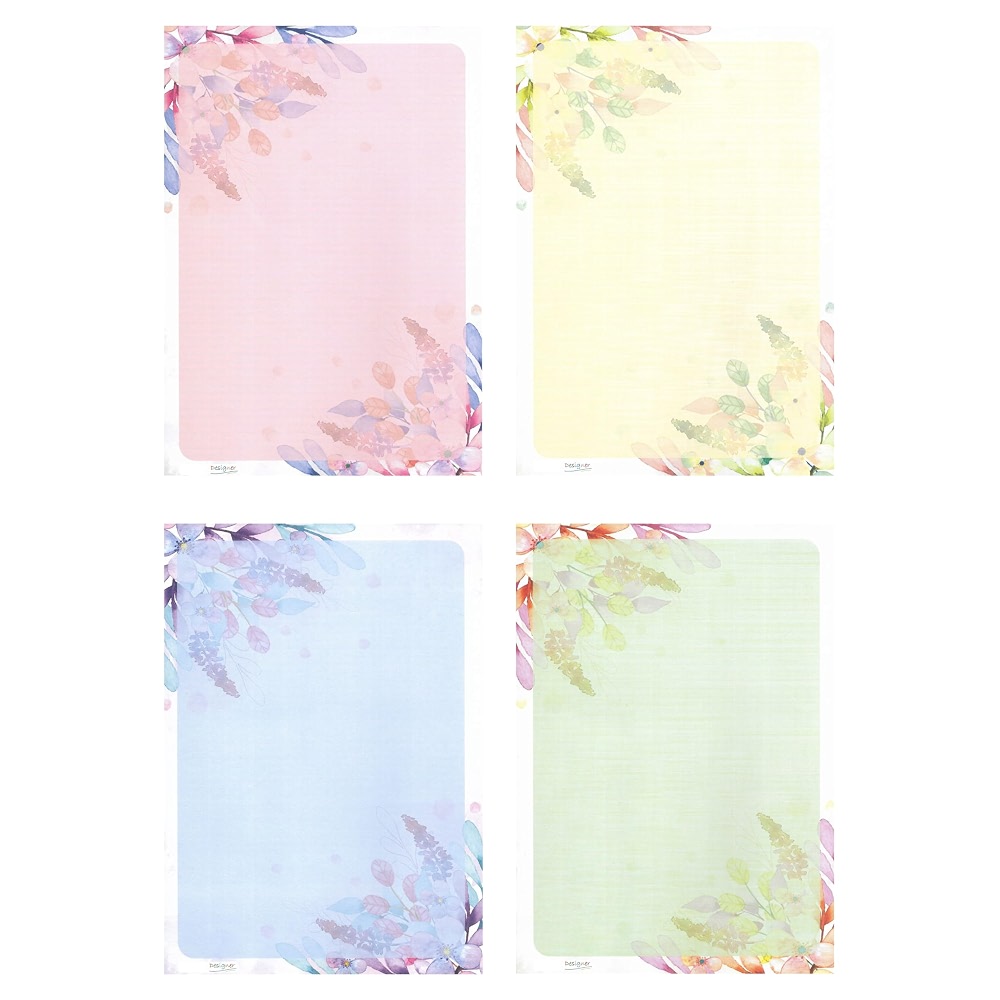 Alvika - Pack of - 40 Design - 001 A4 Size 140 GSM One Side Ruled ...