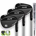 ALVO GOLF - Premium Full Face Golf Wedges, Golf Wedge Set and Singles, 3 Wedges 52/56/60/70 Degree,Lob,Gap,Sand Golf Club for Men, Premium Grip, Right Hand, max Spin