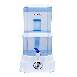 always gravity based 15 l mineral pot water purifier  non electric water purifier filter - 15 litre storage white - advanced filtration durable design