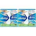 Always Infinity Feminine Pads for Women, Flexfoam Pads Without Wings, Size 2, Heavy Absorbency, Unscented, 96 Count (Pack of 2)