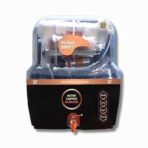 always swift copper isi mark 15 litre water purifier ro  uv  uf  tds  copper for homeoffice - advanced filtration technology black color 15l capacity