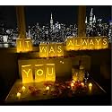 WYMM It Was Always You Light Up Letters, 30 Tea Lights &amp; 1000 Rose Petals
