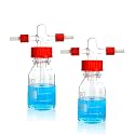 ALWSCI 250ml Gas Washing Bottle Lab Glass Drechsel Head GL45 2Set