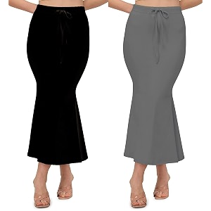 alyne blended saree shapewear petticoat for women women39s blended fullelastic with drawstring saree shapewear skirts for womenshape wear dress for saree pack of 2