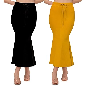 alyne blended saree shapewear petticoat for women women39s blended fullelastic with drawstring saree shapewear skirts for womenshape wear dress for saree pack of 2